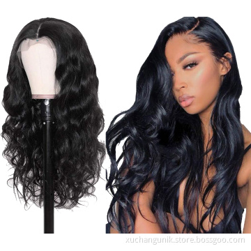 Uniky Wholesale Body Wave Human Hair Wig Long Raw Brazilian Hair Full Transparent Lace Frontal Wig For Black Women